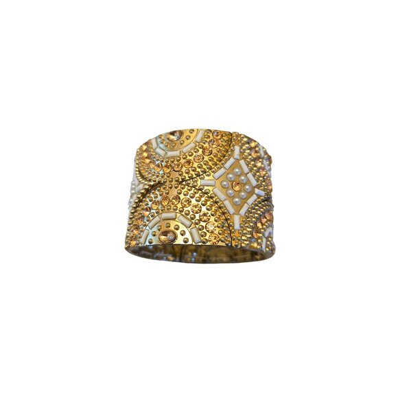 Cuff Bracelet Stretchable  Intricate Embellishments Rhinestone Detailing - Picture 3 of 3